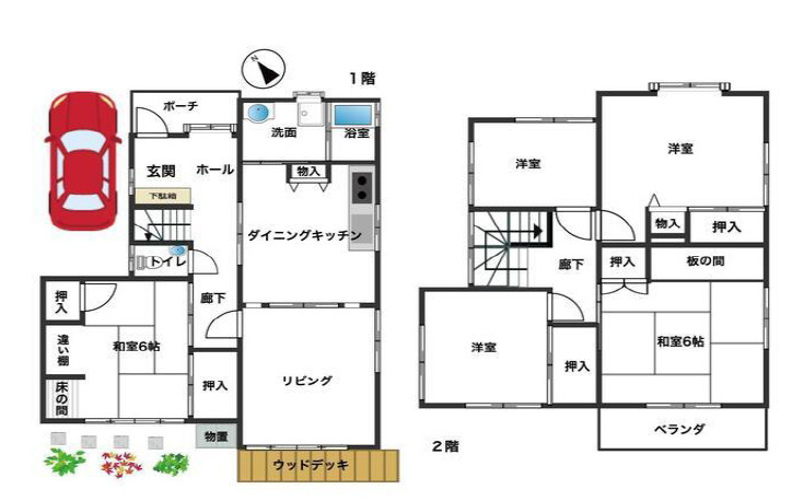 高砂市米田町米田　中古戸建の間取り|5LDKです。