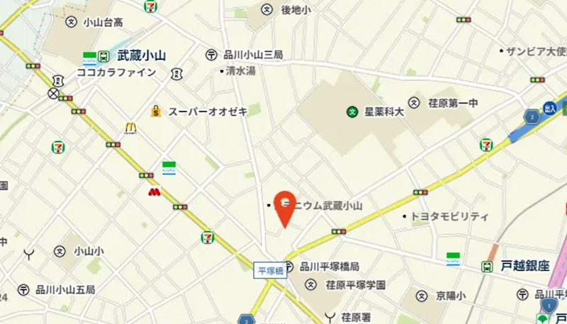 セフィール戸越銀座 の地図