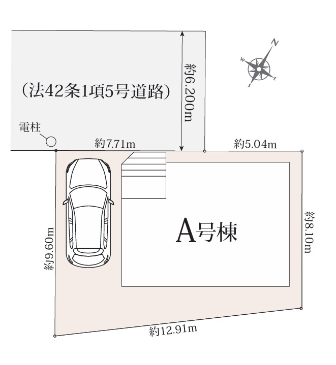 【仲介手数料無料】ハートフルタウン狭山市中央３丁目　全１棟の区画図