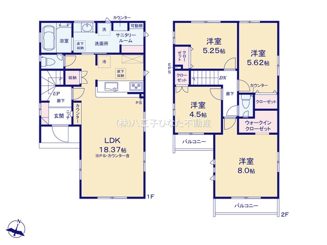 『八王子市新築戸建て』八王子市万町65-7【仲介手数料無料】　の間取り|～仲介手数料無料☆八王子ひなた不動産～八王子市万町　新築戸建て
