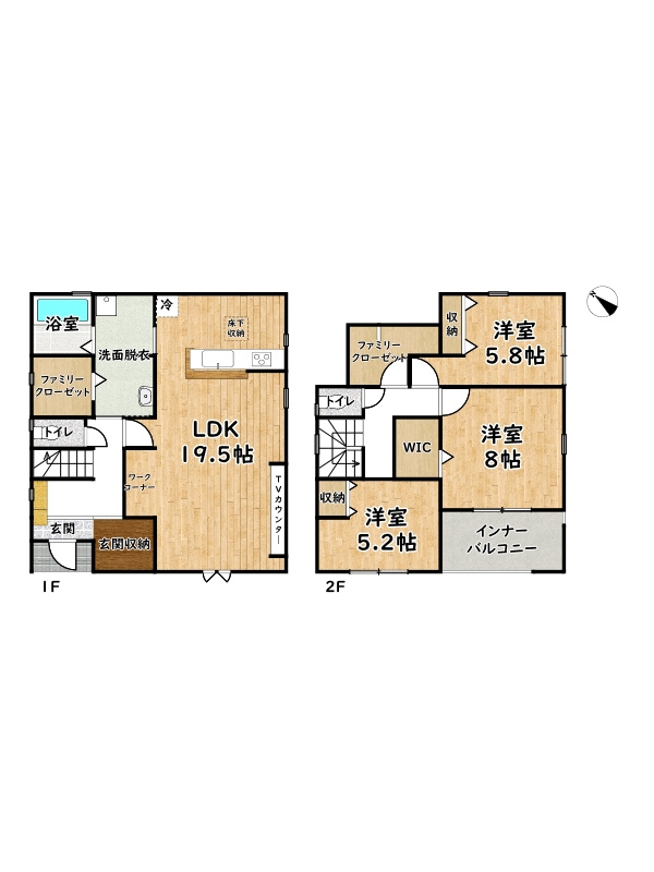 姫路市仁豊野8期/新築戸建の間取り