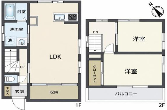 川越市下赤坂　中古戸建の間取り
