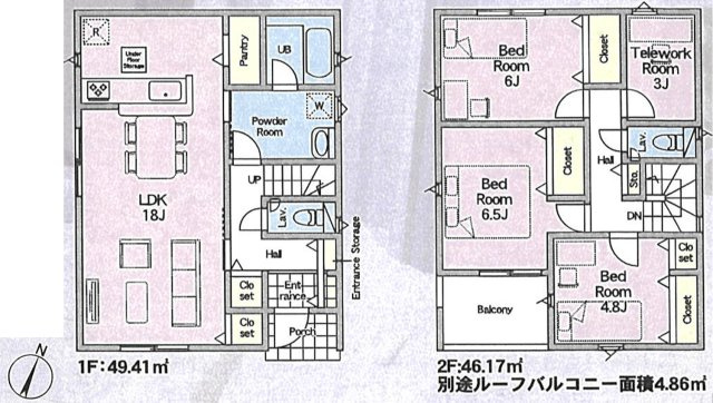 『八王子市新築戸建て』八王子市長房町253-1【仲介手数料無料】　３２期の間取り|～仲介手数料無料☆八王子ひなた不動産～八王子市長房町　新築戸建て