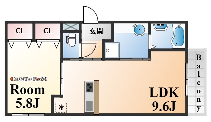 セジュール下山手通の間取り