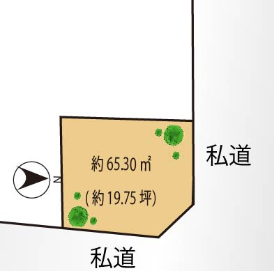 文京区小石川　建築条件なし売地の土地図