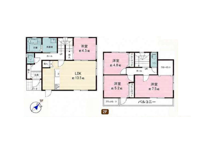 【間取り】 | 上依知中古戸建 | 4つの居室とゆとりあるLDKを備えた4LDKの中古戸建。子育て世帯にうれしい、個室と団らんの場がそろう間取りです。木のぬくもりに包まれたリビングが、家族の会話と笑顔を育みます。ぜひ現地でご覧ください。