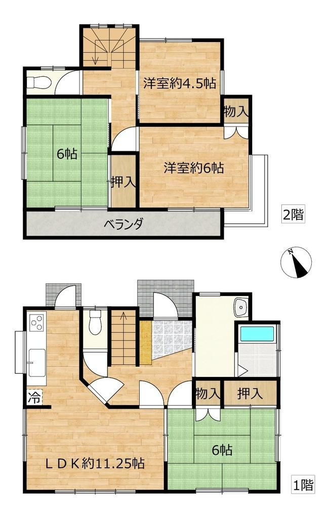 飯能市中山　中古戸建の間取り