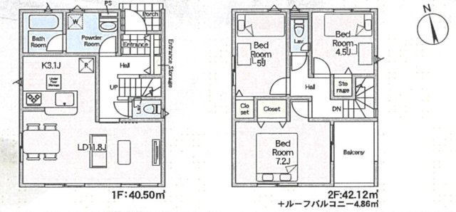 『八王子市新築戸建て』八王子市横川町895-1【仲介手数料無料】　４５期の間取り|～仲介手数料無料☆八王子ひなた不動産～八王子市横川町　新築戸建て