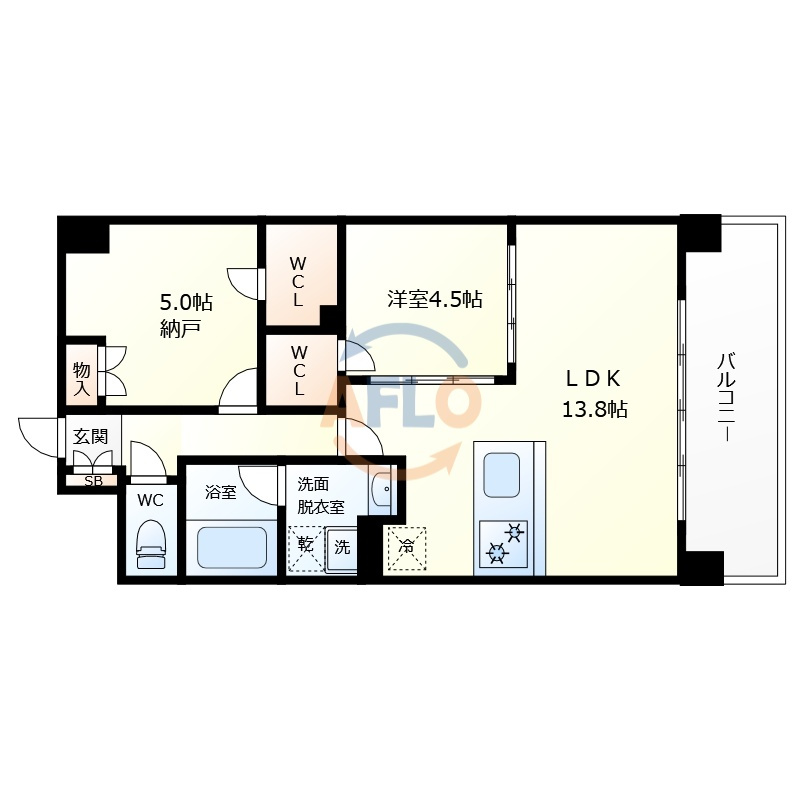 スプランディッド難波Ⅴの間取り|スプランディッド難波Ⅴ　間取り