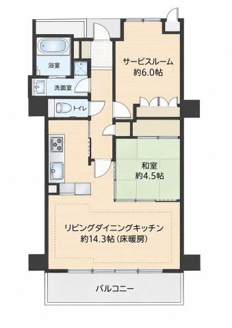 【間取り】 | 横浜ヘリオスタワー　上大岡駅直結/ペット飼育可能/内廊下/エレベーター2基