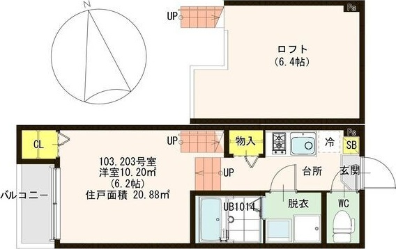 ハーモニーテラス南小泉Ⅲの間取り