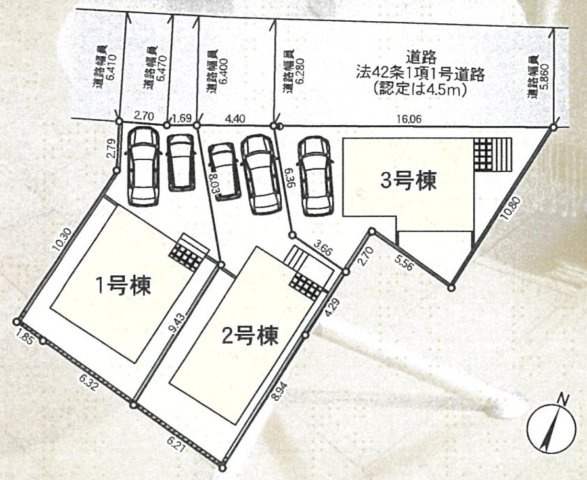 『八王子市新築戸建て』八王子市横川町895-1【仲介手数料無料】　４５期の区画図|～仲介手数料無料☆八王子ひなた不動産～八王子市横川町　新築戸建て