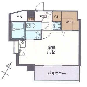 神戸市灘区福住通５丁目の賃貸マンションの間取り