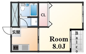 神戸市東灘区魚崎南町６丁目の賃貸マンションの間取り