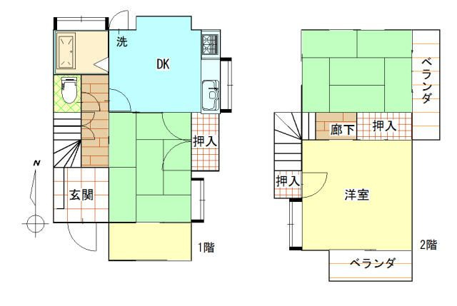 中川貸家の間取り