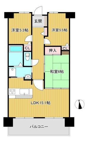 【間取り】 | サンディパークスⅢ番館