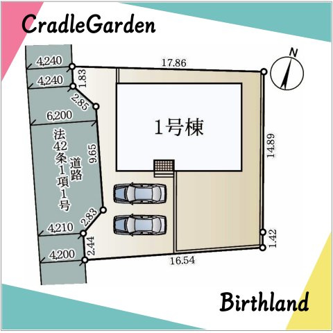 新築戸建・新築建売　那須塩原市埼玉第4　稲村小・黒磯北中の区画図|駐車スペース2台可能です！（車種による）敷地面積約81.99坪でゆとりのある土地です！