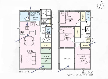 『八王子市新築戸建て』八王子市下恩方町678-1【仲介手数料無料】　３７期の間取り|～仲介手数料無料☆八王子ひなた不動産～八王子市下恩方町　新築戸建て