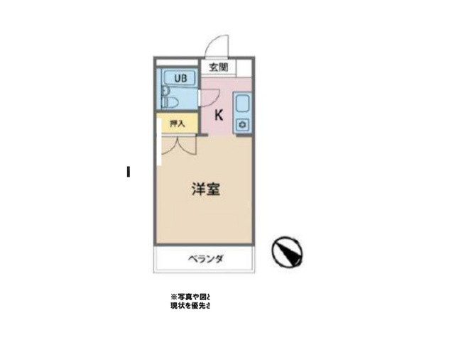 【間取り】 | サンアベニューめじろ台 | ワンルームタイプの1Rの中古マンション。居室とキッチンがひとつながりで、単身の方やセカンドハウスに向くコンパクトな住まいです。無駄のない動線と収納の工夫で、限られた空間でも暮らしやすさを追求しました。