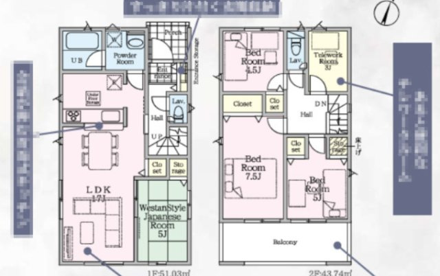 『八王子市新築戸建て』八王子市下恩方町678-1【仲介手数料無料】　３７期の間取り|～仲介手数料無料☆八王子ひなた不動産～八王子市下恩方町　新築戸建て