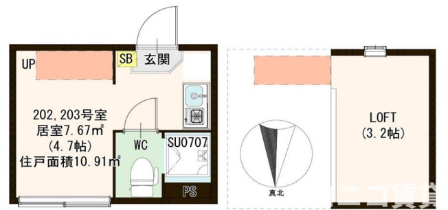 【間取り】 | ハーモニーテラス大島Ⅱ