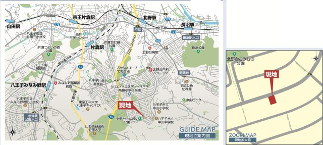 『八王子市新築戸建て』八王子市北野台2-19-16【仲介手数料無料】の地図|～仲介手数料無料☆八王子ひなた不動産～八王子市北野台　新築戸建て