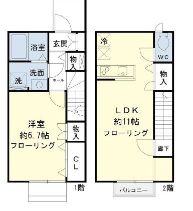 ヴィレッタ上石原の間取り|間取りです。