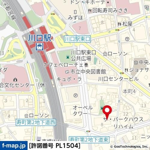 ザ・パークハウス　川口本町の地図