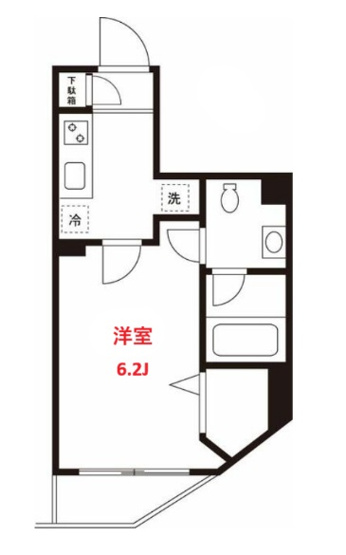 【間取り】 | ミテッツァ大森Ⅱ | 洋室6.2帖です