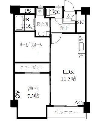 ヴェルセ用賀の間取り|間取りです。