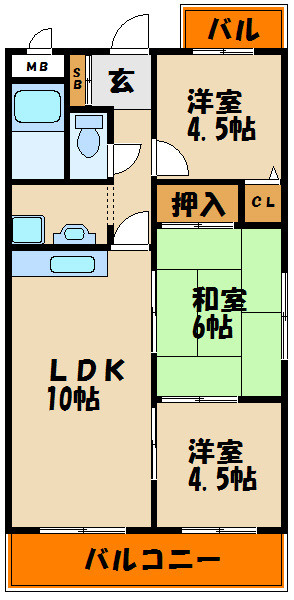 西明石マンションの間取り