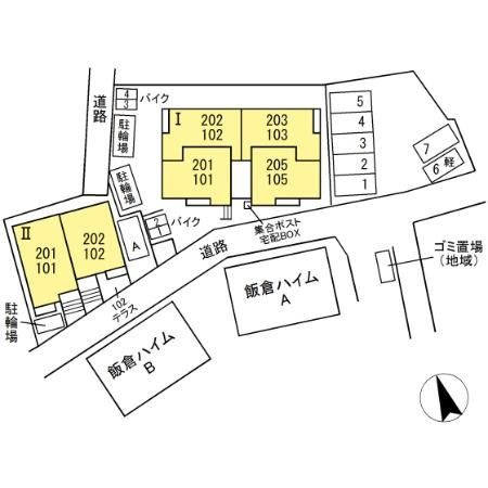 フォルテーヌ・イイクラⅡの区画図