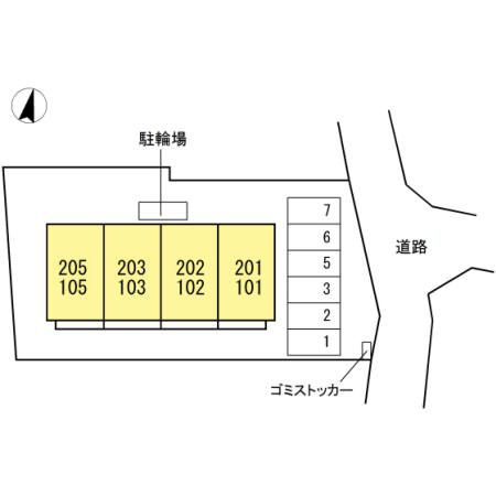 ソレイユ梶山の区画図