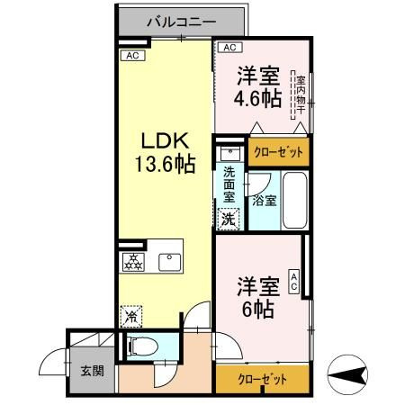 セレスティア西寺尾　Ⅰの間取り