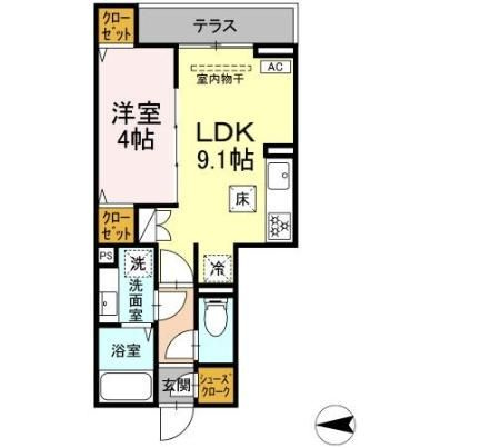 セレスティア西寺尾　Ⅰの間取り