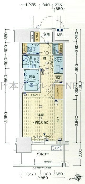 ララプレイス神戸西元町の間取り