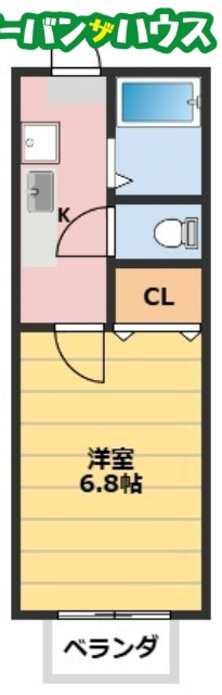 駅前コーポ財田の間取り