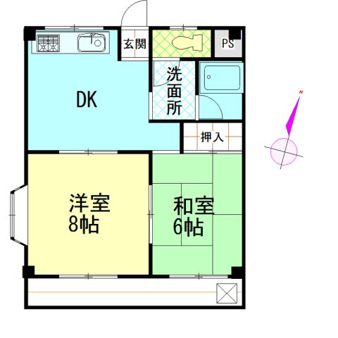 ハイツ峯岸２の間取り