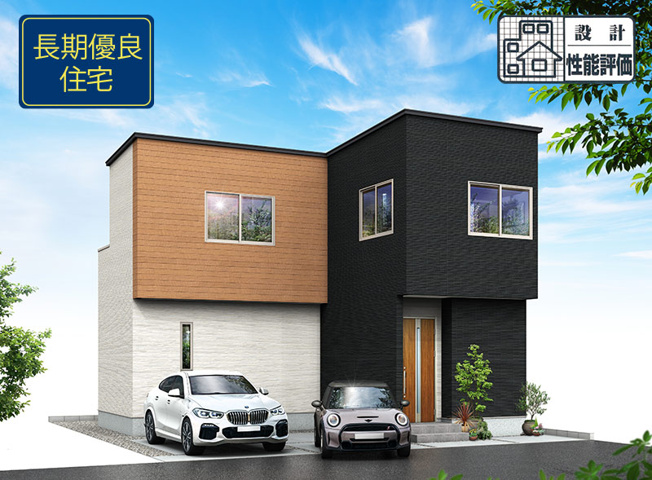 【外観パース】 | 静岡市駿河区向敷地4丁目 4期 新築一戸建て 3号棟 | 外観パースです