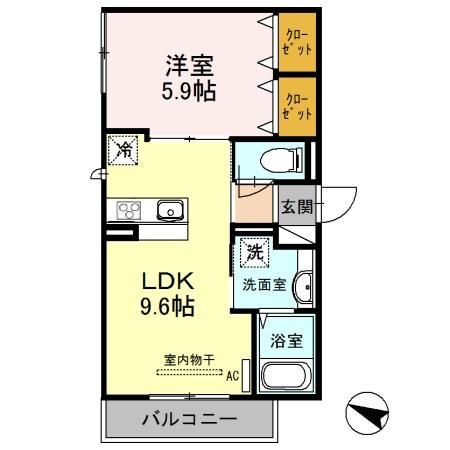 セジュール下山手通の間取り