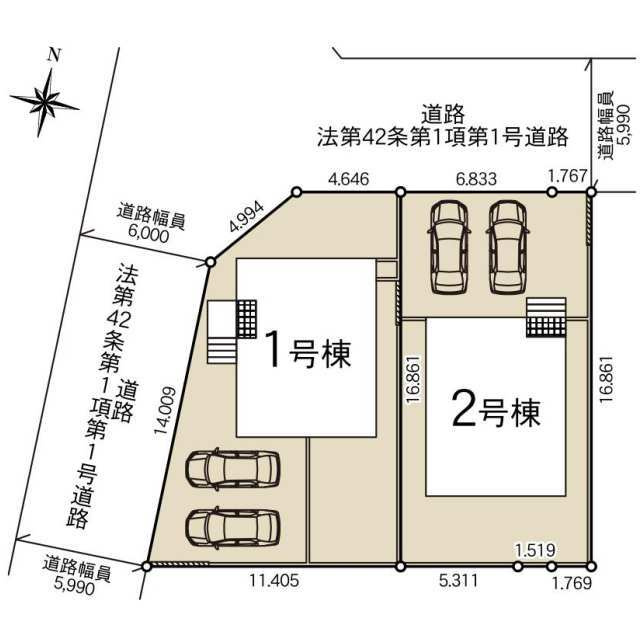 クレイドルガーデン真岡市熊倉第５　新築一戸建ての区画図