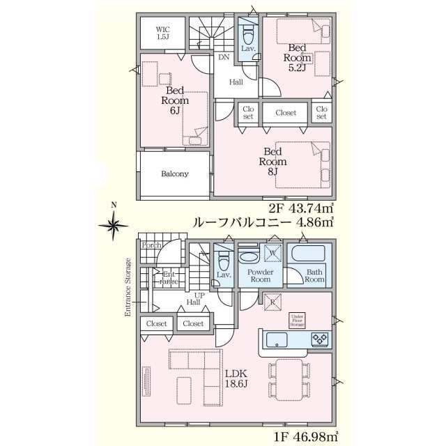 クレイドルガーデン真岡市長田第24　新築一戸建ての間取り