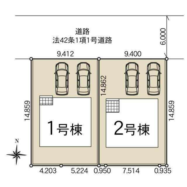 クレイドルガーデン真岡市長田第24　新築一戸建ての区画図