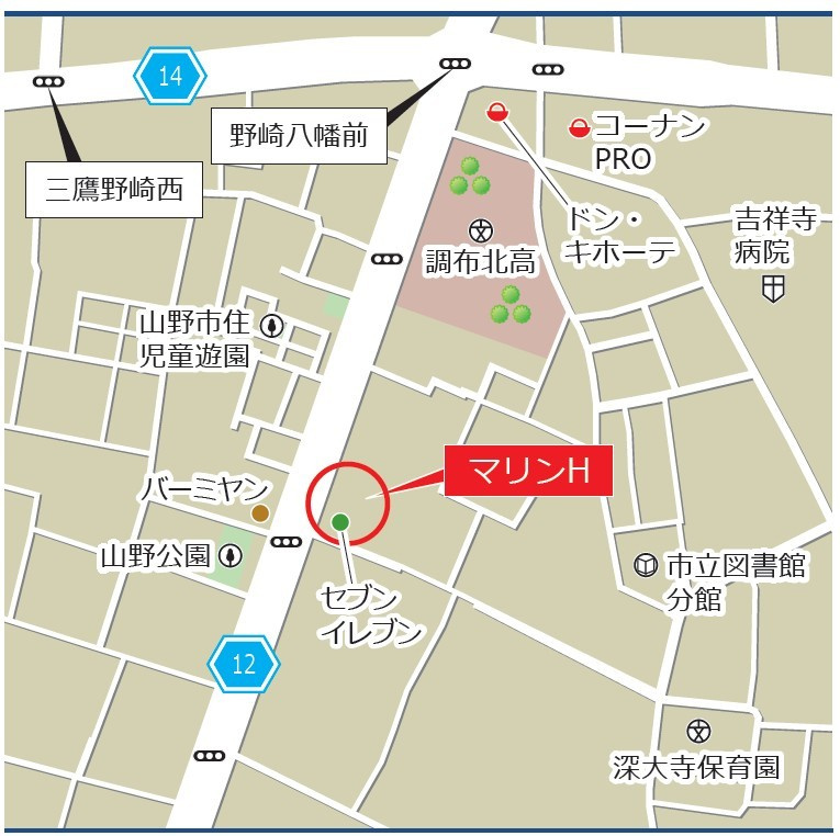 Ｍａｒｉｎ・Ｈ（Nearly ZEH賃貸）の周辺