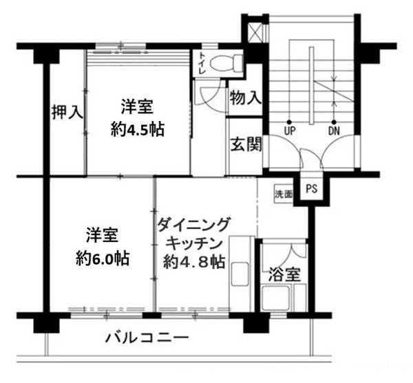 ビレッジハウス鳴滝2号棟の間取り