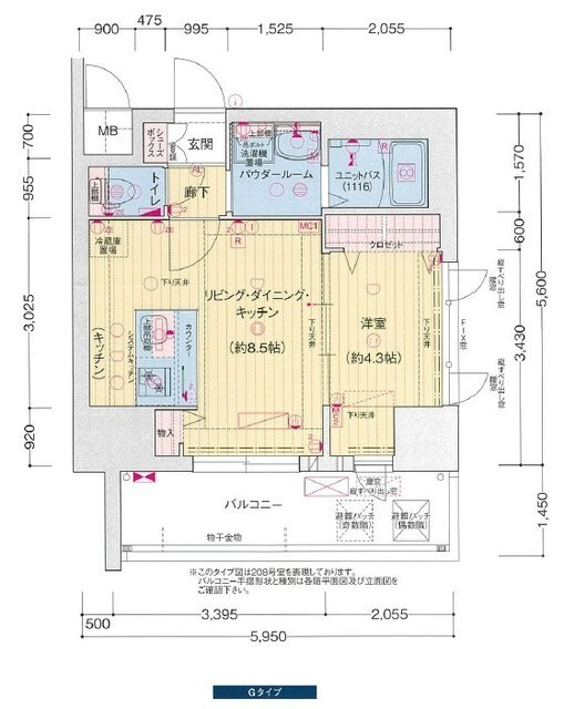 プレサンス名古屋ルーカスの間取り
