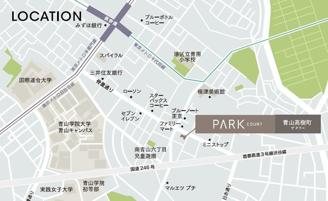 パークコート青山高樹町ザ　タワーの地図
