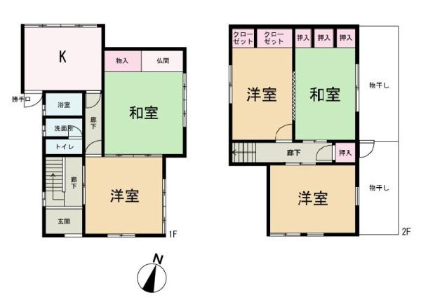 湯浅町湯浅　中古戸建の間取り
