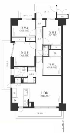 パレ千里　壱号棟　中古 マンションの間取り