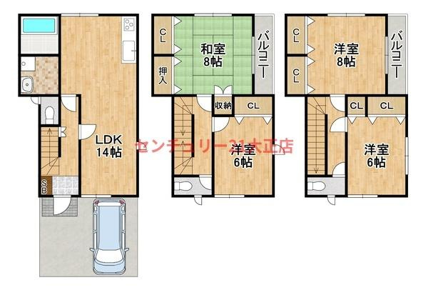 三軒家西1丁目戸建ての間取り